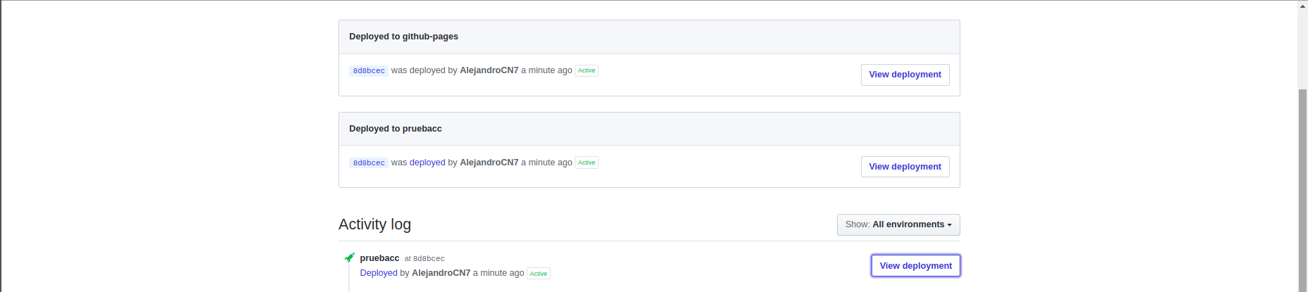 Github Environments