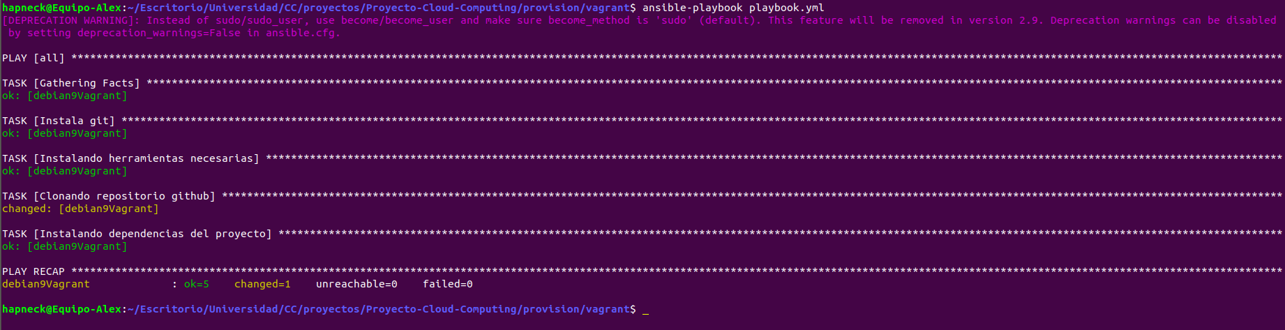 Provisionamiento de vagrant con Ansible
